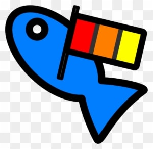 Fish Carrying Flag Svg Clip Arts 600 X 584 Px - Fish - Transparent PNG Free Download