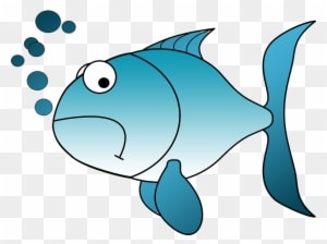 Blue Fish Clipart - Sad Fish Clipart - Transparent PNG Free Download