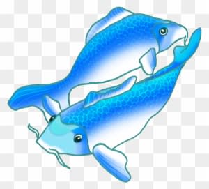 Two Blue Koi Fish Swimming - Blue Koi Fish Gif - Transparent PNG Free Download