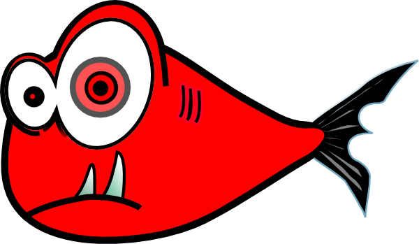 Funky Clipart Black Fish - Black And Red Fish - Transparent PNG Free Download