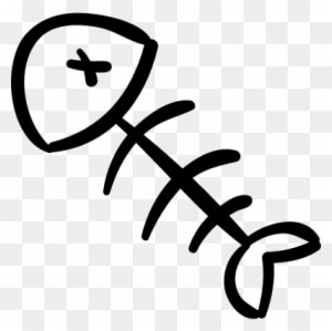 Fish Skeleton Hand Drawn Bones Vector - Fish Png Drawn - Transparent PNG Free Download