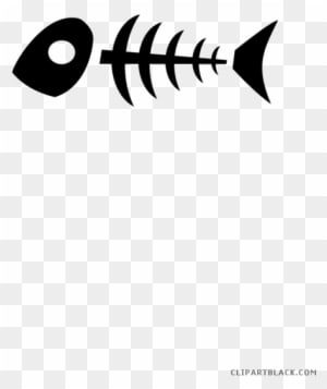 Fish Skeleton Animal Free Black White Clipart Images - Shut Up And Fish Baseball Sleeve Shirt - Transparent PNG Free Download