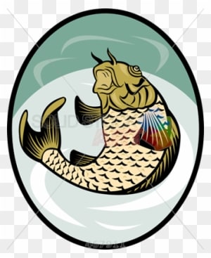 Stock Illustration Of Old Fashioned Cartoon Drawing - Koi Carp Fish 60" Curtains - Transparent PNG Free Download