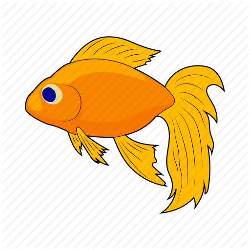 Gold Fish Clipart Sea Animal - Cartoon Gold Fish - Transparent PNG Free Download