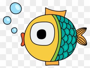 Coloured Version - Colourful Fish Cartoon - Transparent PNG Free Download