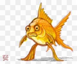 Draw A Fish Standing On Fins As If They Were Legs By - Draw A Standing Fish - Transparent PNG Free Download
