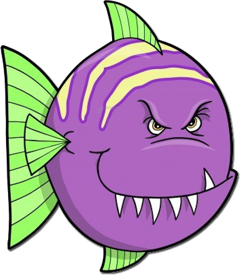 Fish, Drawing - Big Bad Fish Cartoon - Transparent PNG Free Download