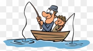 Funny Fisherman Cartoon Clipart Best - Father And Son Fishing - Transparent PNG Free Download