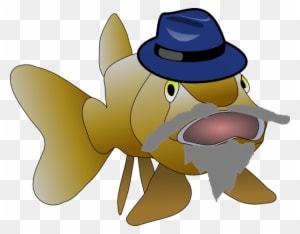Grandpa Fish Clip Art - Cartoon Fish With Beard - Transparent PNG Free Download