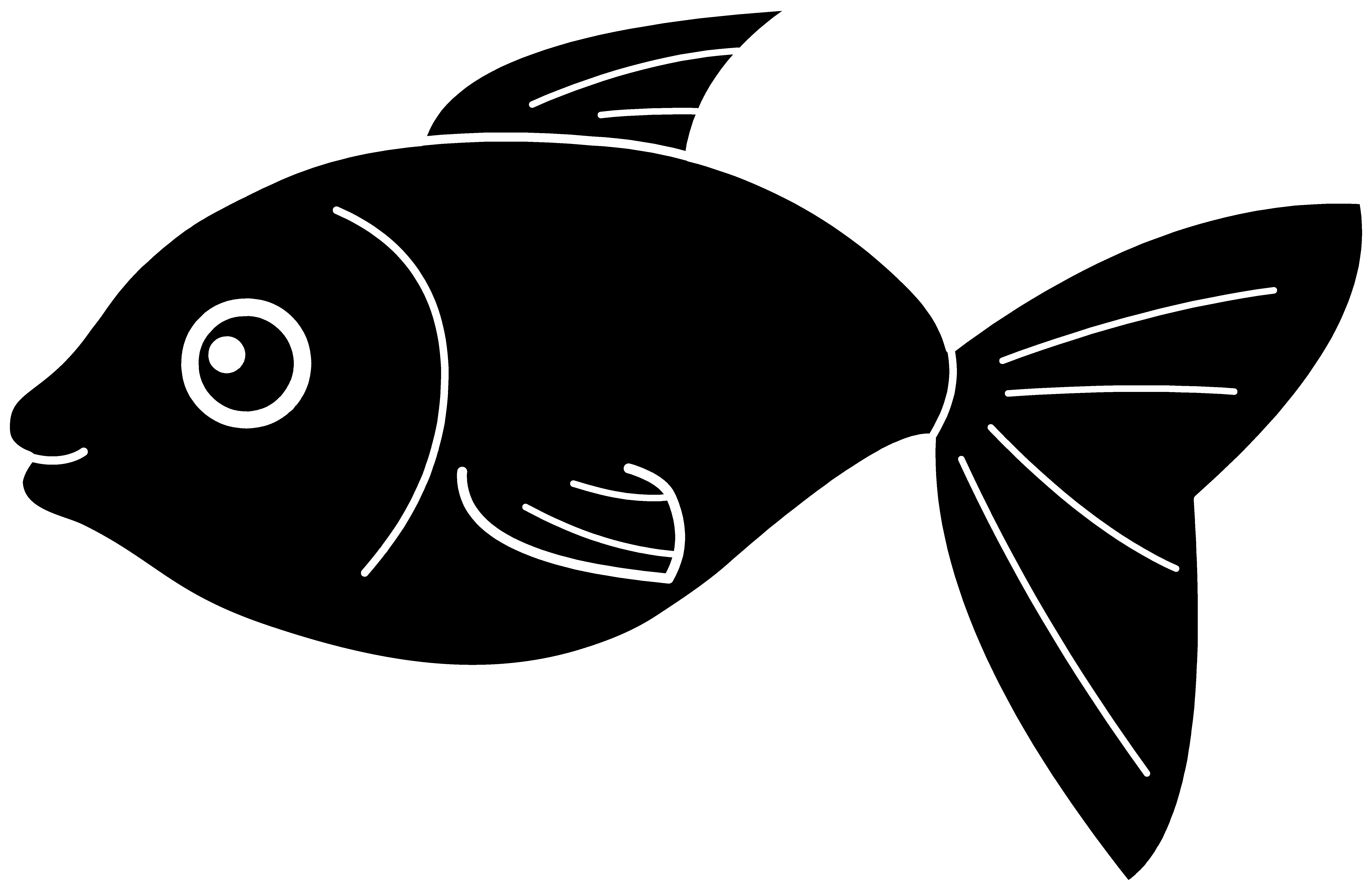 Black Fish Silhouette - Fish Clipart Transparent Background - Transparent PNG Free Download