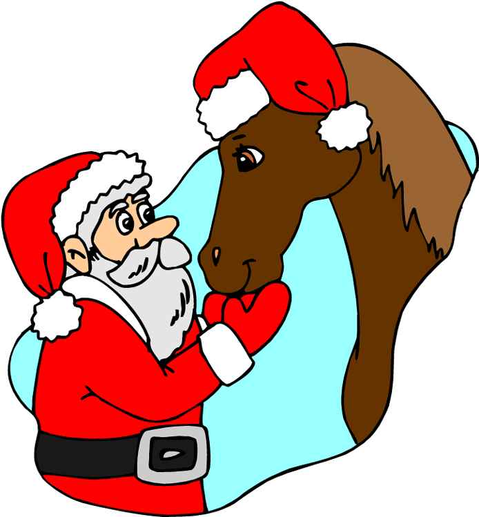Santa Clipart Horse - Horse Christmas Clip Art - Transparent PNG Free Download