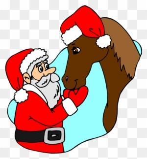 Santa Clipart Horse - Horse Christmas Clip Art - Transparent PNG Free Download