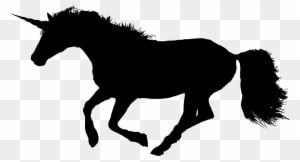 Galloping Unicorn - Silhouette Of A Horse Trotting - Transparent PNG Free Download