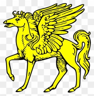 Shield, Gold, Coat, Arms, Crest, Animal - Flying Horses Clip Art - Transparent PNG Free Download