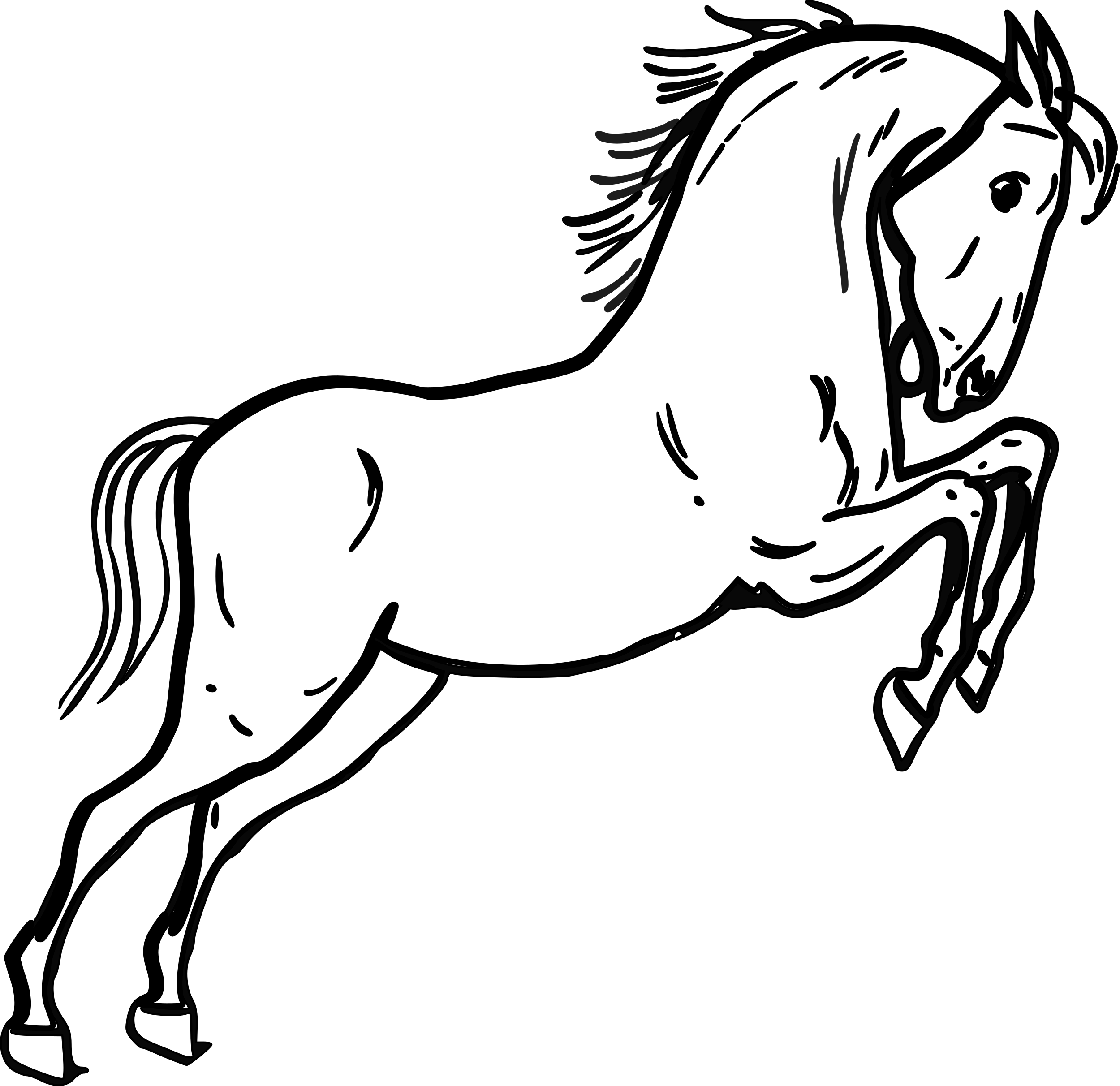 Horse Outline - Horse Clipart Black And White - Transparent PNG Free Download
