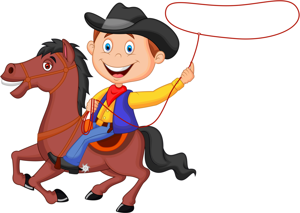 Album - Cowboy On Horse Cartoon - Transparent PNG Free Download