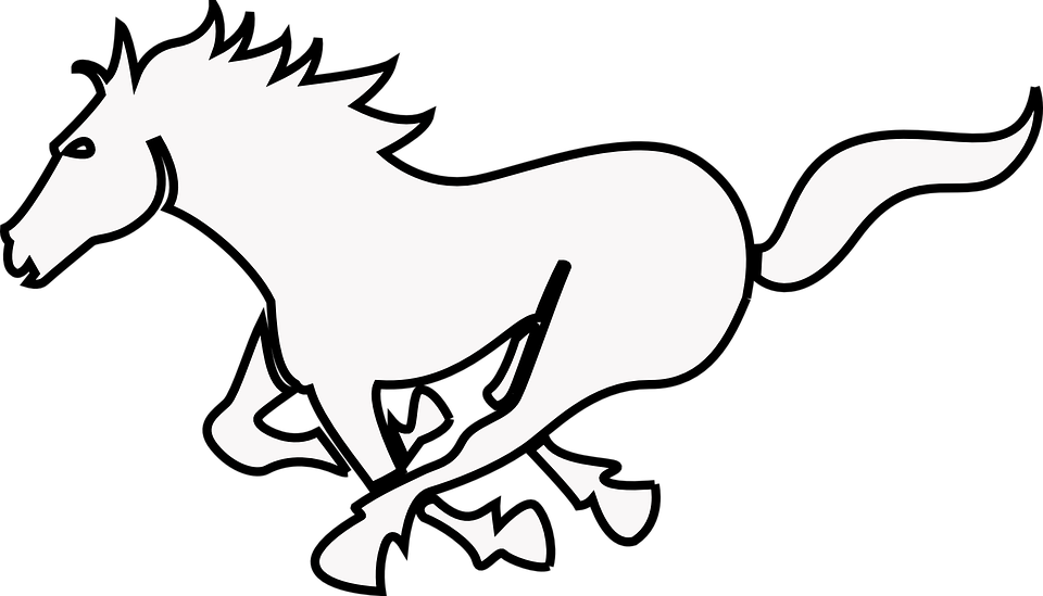 Running Horse Outline Clip Art - Outline Of A Horse Running - Transparent PNG Free Download