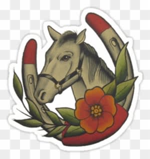 Horse And Flower Tattoo Design - Transparent PNG Free Download