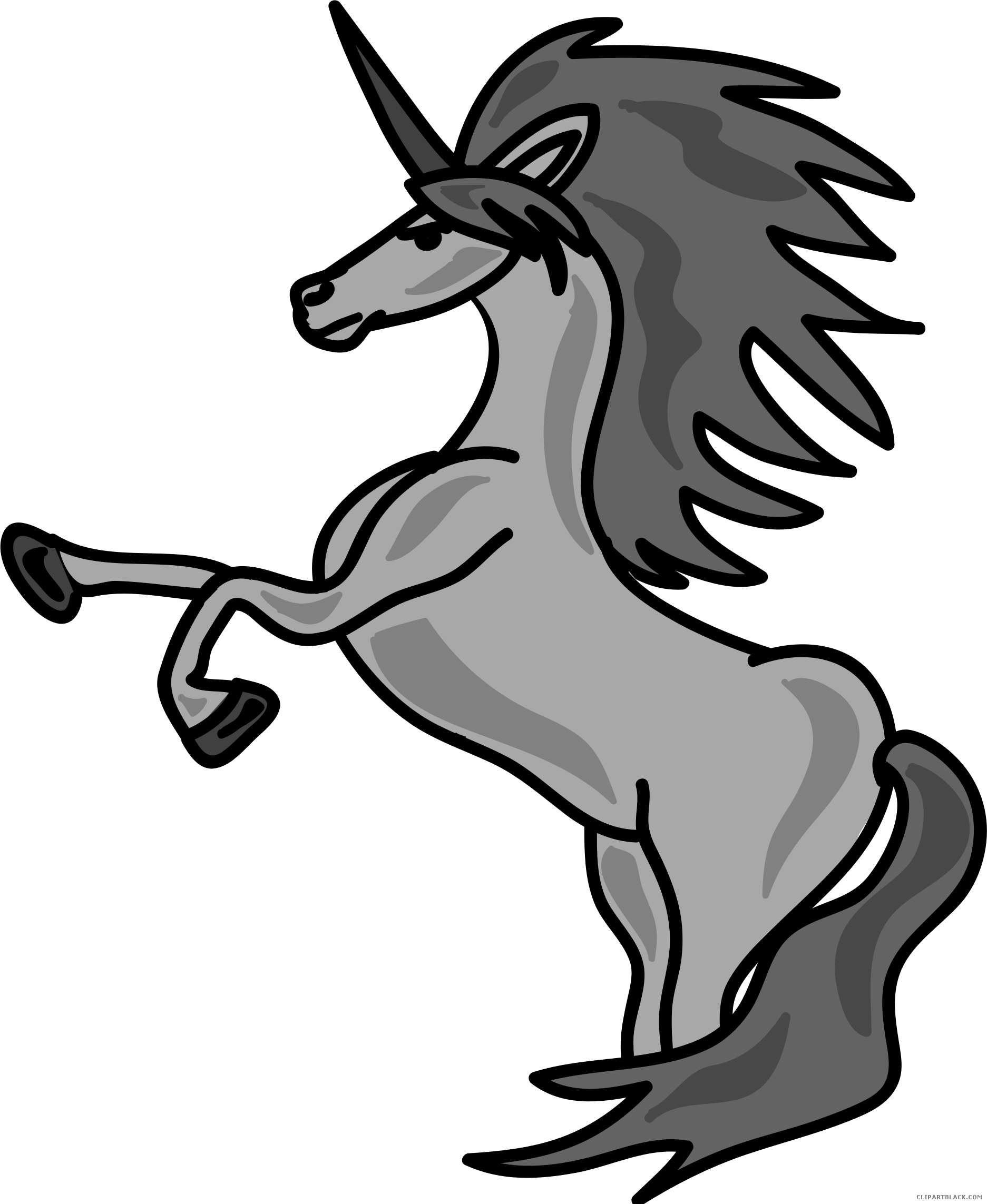 Unicorn Animal Free Black White Clipart Images Clipartblack - Horse - Transparent PNG Free Download