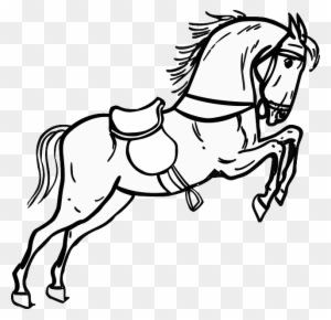 Contour Horse, Jumping, Standing, Animal, Outline, - Horse Black & White - Transparent PNG Free Download