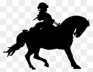 Clipart - Silhouette Of Man On Horse - Transparent PNG Free Download