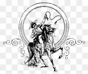 Cowboy And Wonderful Horse - Skeleton Horse And Cowboy Art - Transparent PNG Free Download