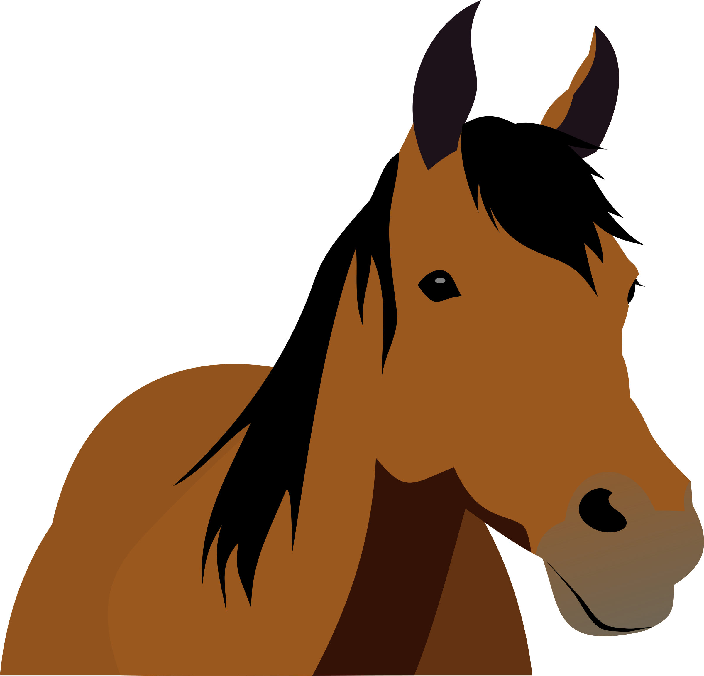 Horse Cartoon Brown Clipart - Horse Front View Clipart - Transparent PNG Free Download