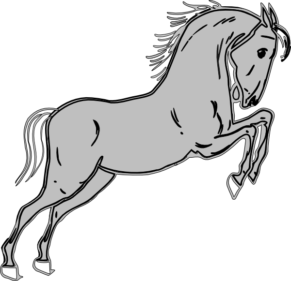 Grey Jumping Horse Clip Art At Bclipart Com Vector - Grey Horse Clipart - Transparent PNG Free Download