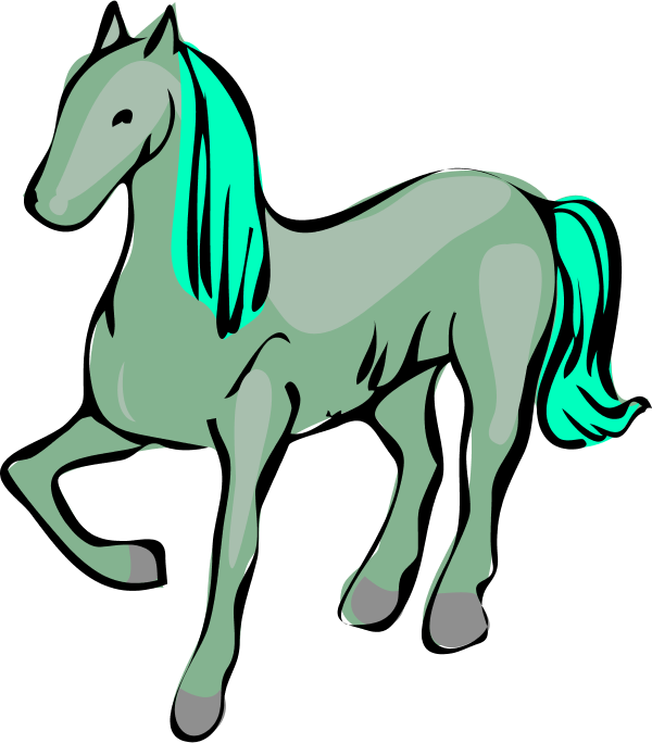 Green Horse Clipart - Custom Blond Hair Horse Shower Curtain - Transparent PNG Free Download