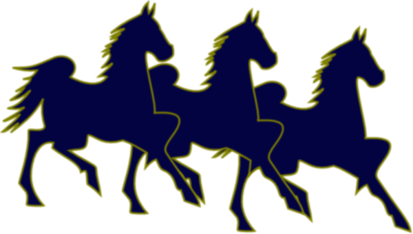Three Horses Blue And Tan Clip Art - Gaited Horse - Make America Gait Again Mousepad - Transparent PNG Free Download