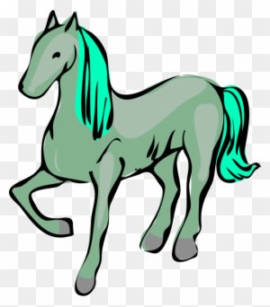 Green Horse Clipart - Custom Blond Hair Horse Shower Curtain - Transparent PNG Free Download