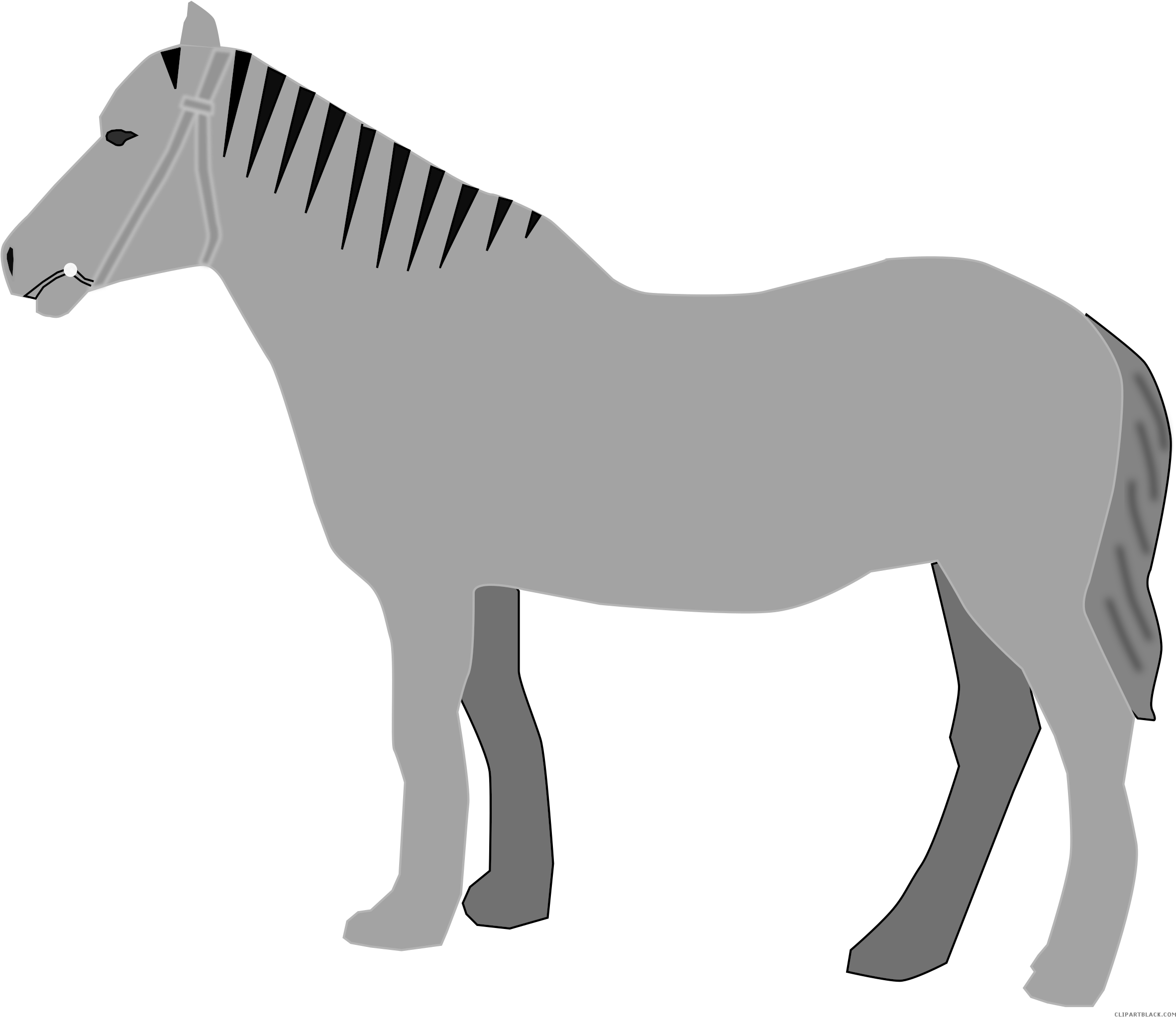 Horse Animal Free Black White Clipart Images Clipartblack - Custom Grey Horse Shower Curtain - Transparent PNG Free Download