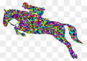 Low Poly Dressage - Jumping Horse Clip Art - Transparent PNG Free Download