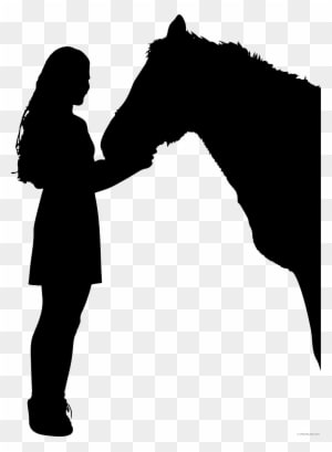 Horse Silhouette Animal Free Black White Clipart Images - Horse And Person Silhouette - Transparent PNG Free Download