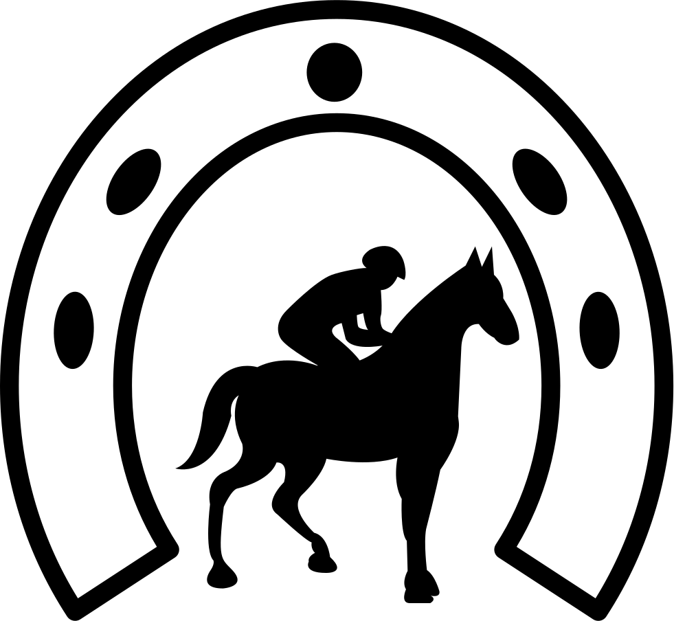 Walking Horse With Jockey Under A Horseshoe Shape Comments - Horse - Transparent PNG Free Download