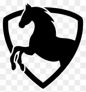 Black Horse Part In A Shield Outline Comments - Shield Horse - Transparent PNG Free Download