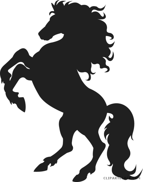 Quarter Horse Animal Free Black White Clipart Images - Rearing Horse Silhouette Vector - Transparent PNG Free Download