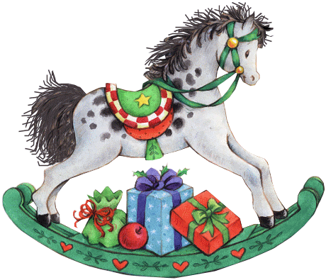 Rocking Horse With Presents - Christmas Rocking Horse Clipart - Transparent PNG Free Download