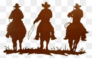 Large Larger Image - Cowboy Metal Silhouette Horse - Transparent PNG Free Download