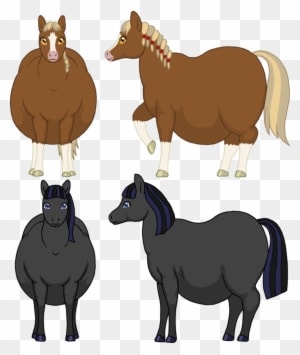 Fat Horse Characters By Soobel On Deviantart - Fat Horse Drawing - Transparent PNG Free Download