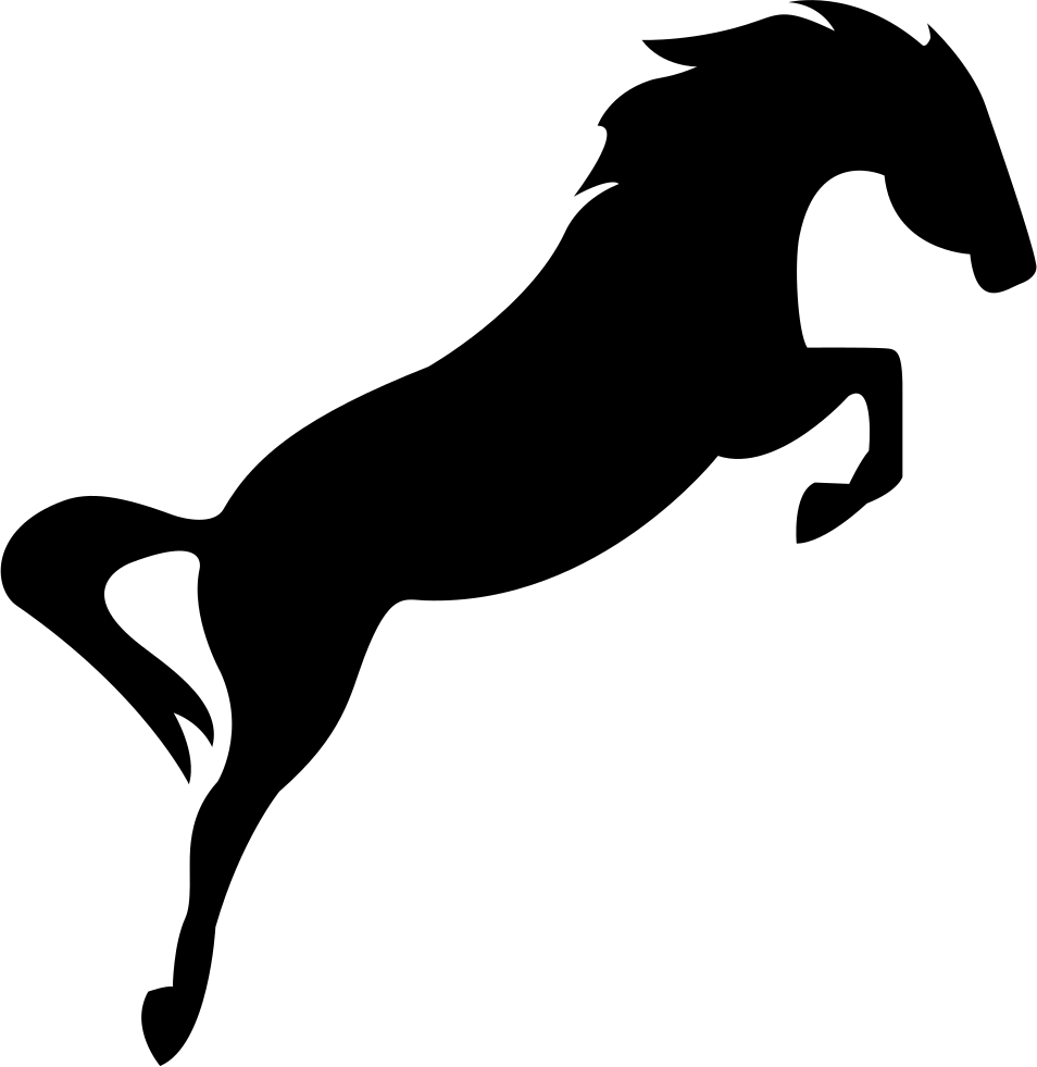 Horse Black Silhouette In Elegant Jump Comments - Horse Jumping Silhouette - Transparent PNG Free Download