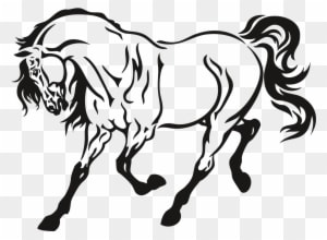 Клипарт Животные - Horse Tattoo Black And White - Transparent PNG Free Download