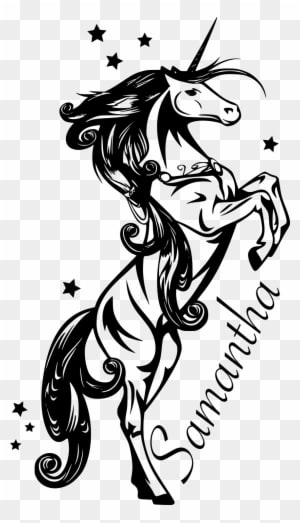 Sticker Sticker Unicorn To Customize 63cm X 110cm - Horse Svg - Transparent PNG Free Download
