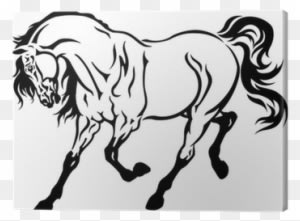 Cuadro En Lienzo Corriendo Caballo Negro Blanco • Pixers® - Horse Tattoo Black And White - Transparent PNG Free Download