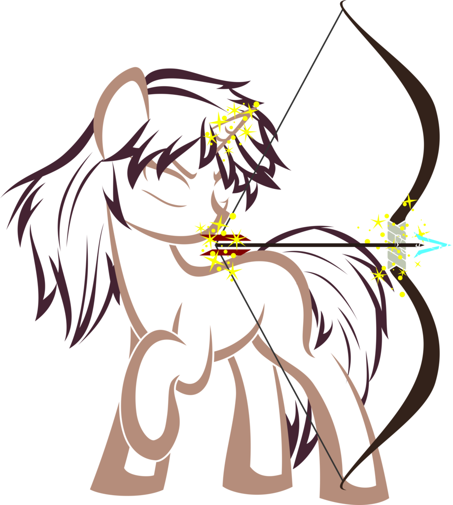 Up1ter, Bow , Female, Glowing Horn, Lineart, Looking - Horse - Transparent PNG Free Download