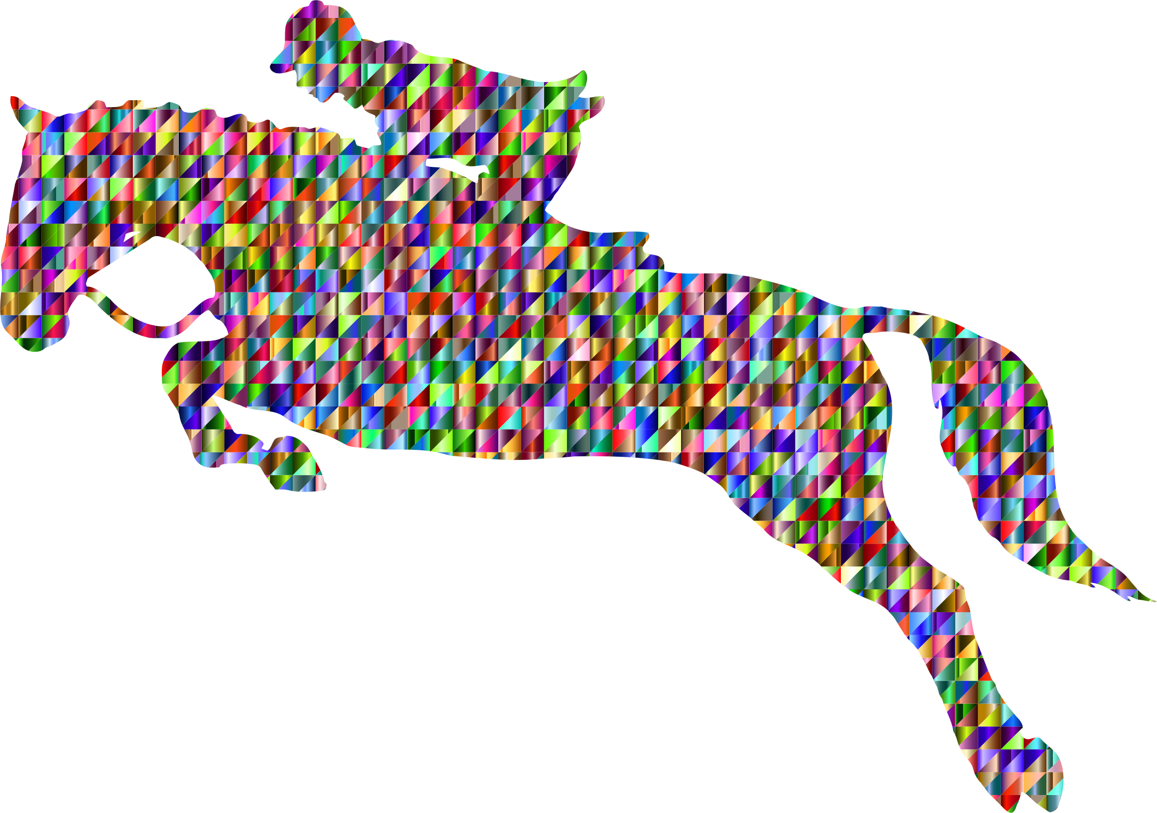 Chromatic Triangular Horse Jumping By @gdj, Chromatic - Show Jumping Horse Silhouette - Transparent PNG Free Download