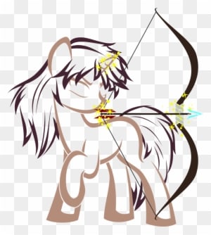 Up1ter, Bow , Female, Glowing Horn, Lineart, Looking - Horse - Transparent PNG Free Download