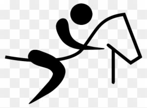 Horse, Sports, Pictogram, Riding, Stickman - Olympic Horse Riding Symbol - Transparent PNG Free Download