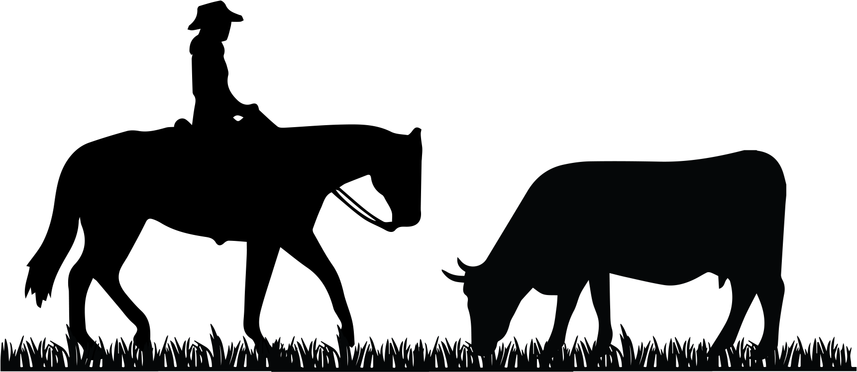 Beef Steer Clip Art Download - Cowboy On Horse Silhouette - Transparent PNG Free Download
