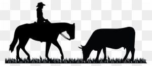 Beef Steer Clip Art Download - Cowboy On Horse Silhouette - Transparent PNG Free Download